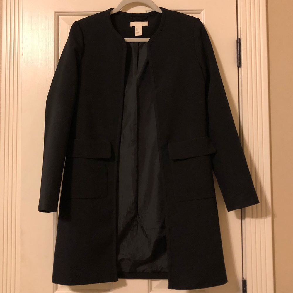 H&M black short coat